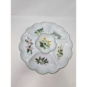 VINTAGE WORCESTER WORCESTER HERBS DIDIVED DISH 6 SECTIONS RELISH TRAY SERVING